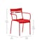 Flash Furniture Red All-Weather Steel Dining Chair, 4PK 4-XU-CH-10318-ARM-RED-GG - alternate 2